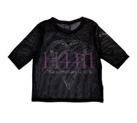 Ladies Him Heartagram & Logo Mesh Crop Top autorizzato Donne maglietta