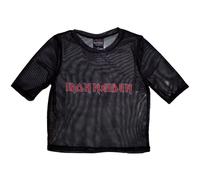 Ladies Iron Maiden Logo Mesh Crop Top autorizzato Donne maglietta
