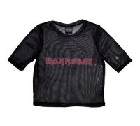 Ladies Iron Maiden Logo Mesh Crop Top ufficiale Donne maglietta signore