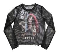 Ladies Janis Joplin Pearl Garden Mesh Crop Top ufficiale Donne maglietta signore