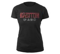 Led Zeppelin Logo & Symbols Maglia Donna Nero L