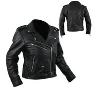 Ladies Motorcycle Motorbike Leather Jacket Marlon Brando Style Biker