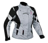 Ladies Motorcycle Motorbike Riding Waterproof Traveller Textile Jacket Grey