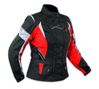 Ladies Motorcycle Motorbike Thermal Waterproof Textile Touring Jacket Red XL