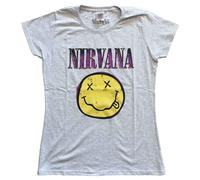 Ladies Nirvana Happy Face Pink autorizzato Donne maglietta