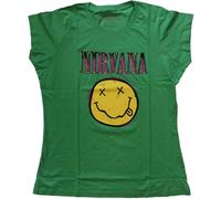 Ladies Nirvana Happy Face Pink autorizzato Donne maglietta