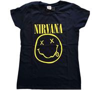 Ladies Nirvana Yellow Happy Face autorizzato Donne maglietta