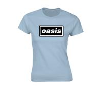 Ladies Oasis Decca Logo (Light Blue) autorizzato Donne maglietta