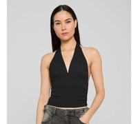 Urban Classics Ladies Polyamide Jersey Neckholder Top Donna Top Collo Nero