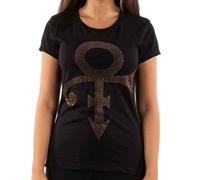 Ladies Prince Gold Symbol Diamante autorizzato Donne maglietta