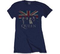 Ladies Queen Freddie Mercury Blue Union Jack autorizzato Donne maglietta