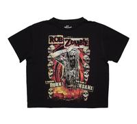Ladies Rob Zombie Born To Go Insane Crop Top autorizzato Donne maglietta