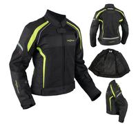 Ladies Textile Jacket Motorcycle Motorbike Armour CE Breathable Summer Fluo 2X