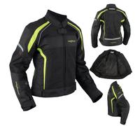 Ladies Textile Jacket Motorcycle Motorbike Armour CE Breathable Summer Fluo XS