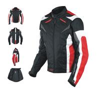 Ladies Textile Jacket sport Racing CE Armour Thermal Liner Vents Motorcycle Red