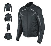 Ladies Textile Jacket Racing CE Armour Thermal Liner Vents Motorcycle Black