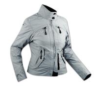Ladies Textile Waterproof CE Armored Thermal Liner Jacket Motorcycle Grey