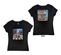 Ladies The Beatles Black Abbey Road autorizzato Donne maglietta