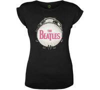 Ladies The Beatles Drum Pink Logo ufficiale Donne maglietta signore