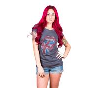 Ladies The Rolling Stones Uk Tongue Diamante autorizzato Donne maglietta