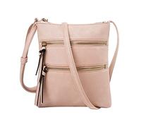 Ladies' Trendy Fashion Mini Shoulder Bag Soft Leather Solid Color Large Capacity Adjustable Belt(Pink)