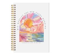 LADOCK Boho Sunrise Christian Spiral Notebook, regalo cristiano per donne Faith, His Mercies are New Every Morning Preghiera Bibbia Journal per donne, 14,5 x 20,3 cm