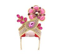Ladoo gopal Mukut for Laddu Gopal Devi Maa Radha Krishna Ganesha Indian Traditional God Goddess Sringar Set Deities Jewelry for God Idol Statue Janmashtami Festival (Idol Size:- 4) (rosa), Perline