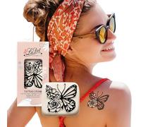 LaDot Tatuaggi temporanei - Farfalla rosa e molti altri disegni | Sicuro e facile da applicare e divertente per bambini e adulti