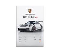 LADV Poster decorativo su tela con statistiche 911 GT3 RS su tela, motivo: auto da corsa sportiva, 60 x 90 cm