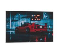 LADV Quadro decorativo da parete su tela, motivo: auto sportiva rossa JDM per Ferrari F40, 60 x 90 cm