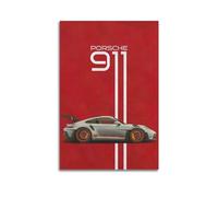 LADV Quadro decorativo su tela 911 GT3 RS con auto da corsa sportiva, 40 x 60 cm