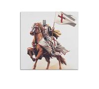 LADV Quadro decorativo su tela con crociato templare medievale europeo, vintage, 50 x 50 cm