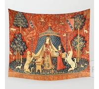 Lady And The Unicorn Arazzo Arazzo Medievale Appeso A Parete Stampato Home Decor Arazzi Sfondo Camera Che Copre per Il Letto