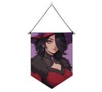 Lady Anime Red Mystery banner gancio per parete con asta telescopica gagliardetti banner bandiere decorazione esterna per interni, feste all'aperto