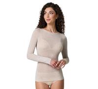 LADY·C Maglia Modal+Cashmere Scollo Barca Donna Intimo esternabile Morbida e Calda (IT, Testo, S, Regular, Regular, Naturale)