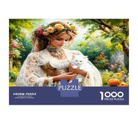 Lady Cat Blooms 1000 Pezzi Bundle Puzzle Elegant Pet Grace Puzzle Premium Cartone Qualità - Anziani Appassionati, Allenamento Concentrazione, Regalo Inaugurazione E Pause Ufficio 70x50cm/1000pcs
