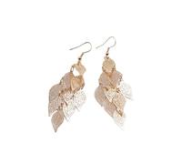 Lady Colorful Multi Layer Hollow Leaf Elegante Gancio Orecchini Gioielli Decor Orecchini Pendenti Orecchini Appesi Gioielli Moda, Misura unica