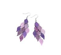 Lady Colorful Multi Layer Hollow Leaf Elegante Gancio Orecchini Gioielli Decor Orecchini Pendenti Orecchini Appesi Gioielli Moda, Misura unica