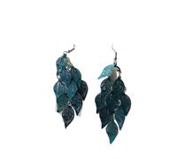 Lady Colorful Multi Layer Hollow Leaf Elegante Gancio Orecchini Gioielli Decor Orecchini Pendenti Orecchini Appesi Gioielli Moda, Misura unica