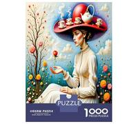 Lady Cup Hat Flower 1000 Pezzi Set Puzzle Enchanted Girl Charm Puzzle Cartone Premium - Anziani Appassionati, Allenamento Concentrazione, Regalo Inaugurazione E Tempo Libero Indoor 52x38cm/1000pcs