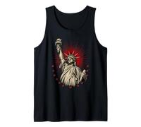Lady Liberty Red Sunburst xilografia Canotta