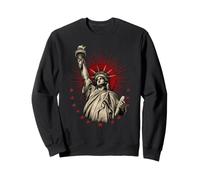 Lady Liberty Red Sunburst xilografia Felpa