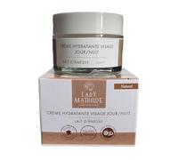 Lady Mathilde - Crema viso idratante - Giorno/Notte - Latte d'asina - 100% naturale - Pelle normale, secca, grassa, sensibile, arrossata - Made in France - Vasetto da 50 ml