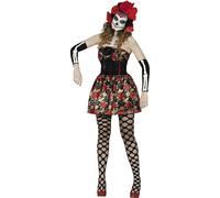 Fiestas Guirca Costume Donna Catrina Sexy Lady Morte Messicana Taglia m