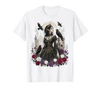 Lady of Ravens Gothic Witchcore Moon Dark Estetic Occulto Maglietta