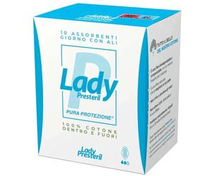 Lady Presteril 10 Assorbenti Giorno Cotone Con Ali Ripiegati