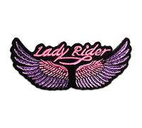 Lady Rider Biker - Toppe termoadesive Patch Toppa ricamate, misura: 11 x 5 cm