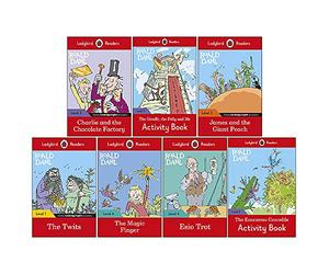 Ladybird Readers Roald Dahl Serie 7 Libri Set Collezione Livello 1 - 4 (Twits, James e la pesca gigante, Charlie e la fabbrica di cioccolato, Dito magico e ALTRO!)