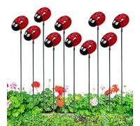 Ladybug Garden Stakes - 10 pezzi decorativi per piante da giardino, decorazione da giardino per la legge vibrante, per fiori, fiori, fiori, Yard, Lawn, Outside, casa, Red Decoration Accessory