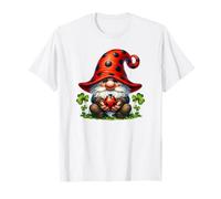 Ladybug GNOME Graphic for Women And Girls with Shamrock Maglietta